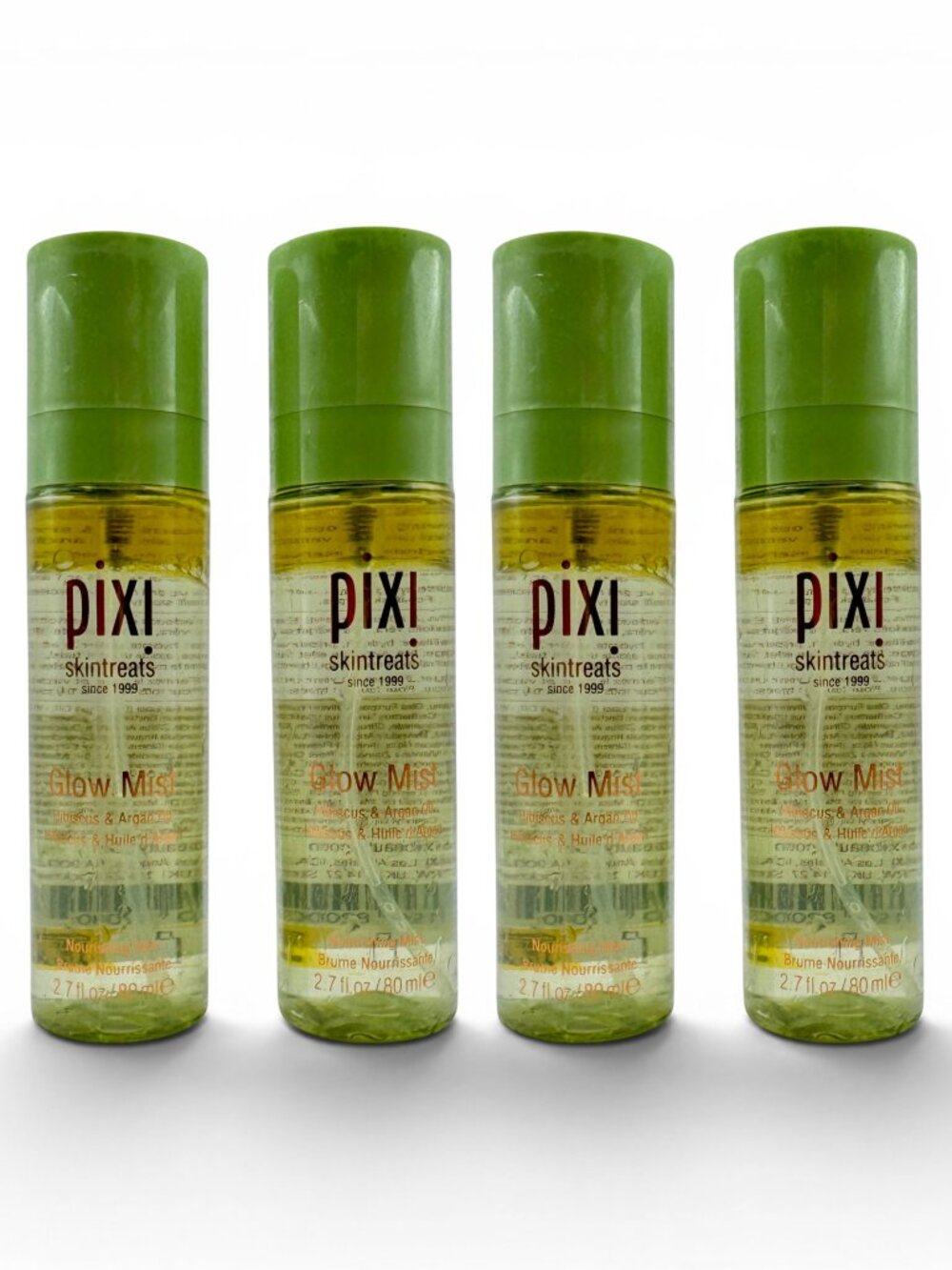4x Pixi Glow Mist Hibiscus & Argan Oil All-Over Refreshing Setting Mist 2.7oz ea